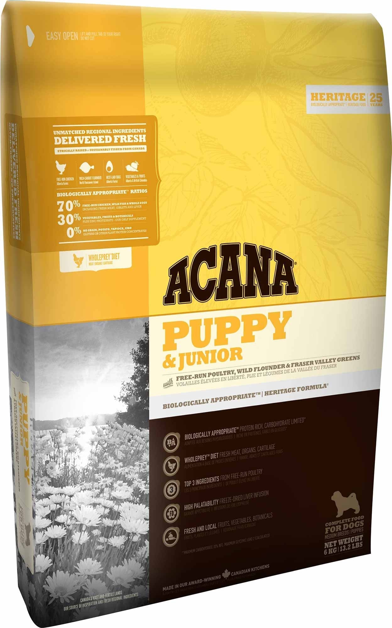 Acana Heritage Puppy and Junior croquettes pour chiot et jeune chien