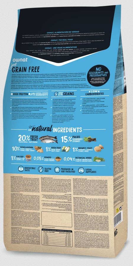Ownat Grain Free Just Trout croquettes pour chien