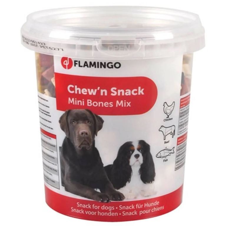 Friandises pour chien Chew'n'snack mini bones mix 500g