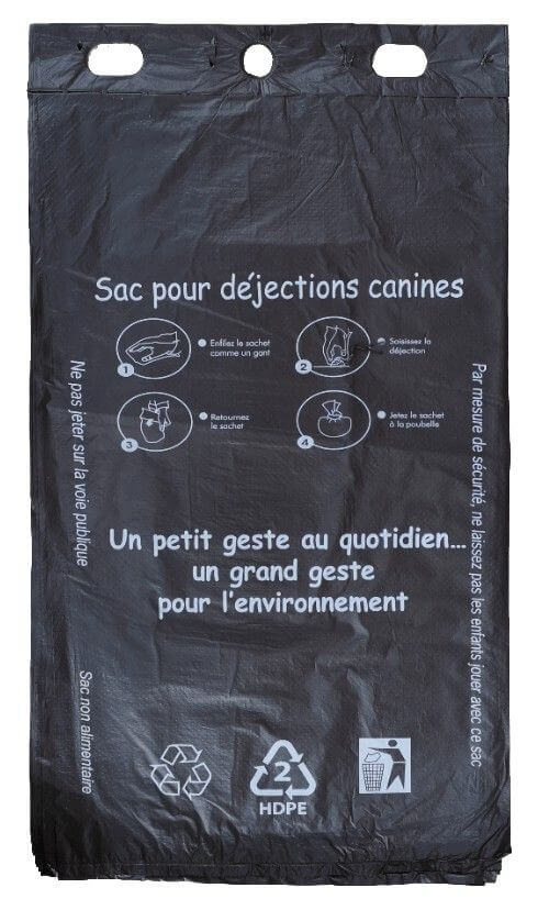 Lot de 500 sacs gants pour déjections canines compatibles Rossignol & IPC Environnement