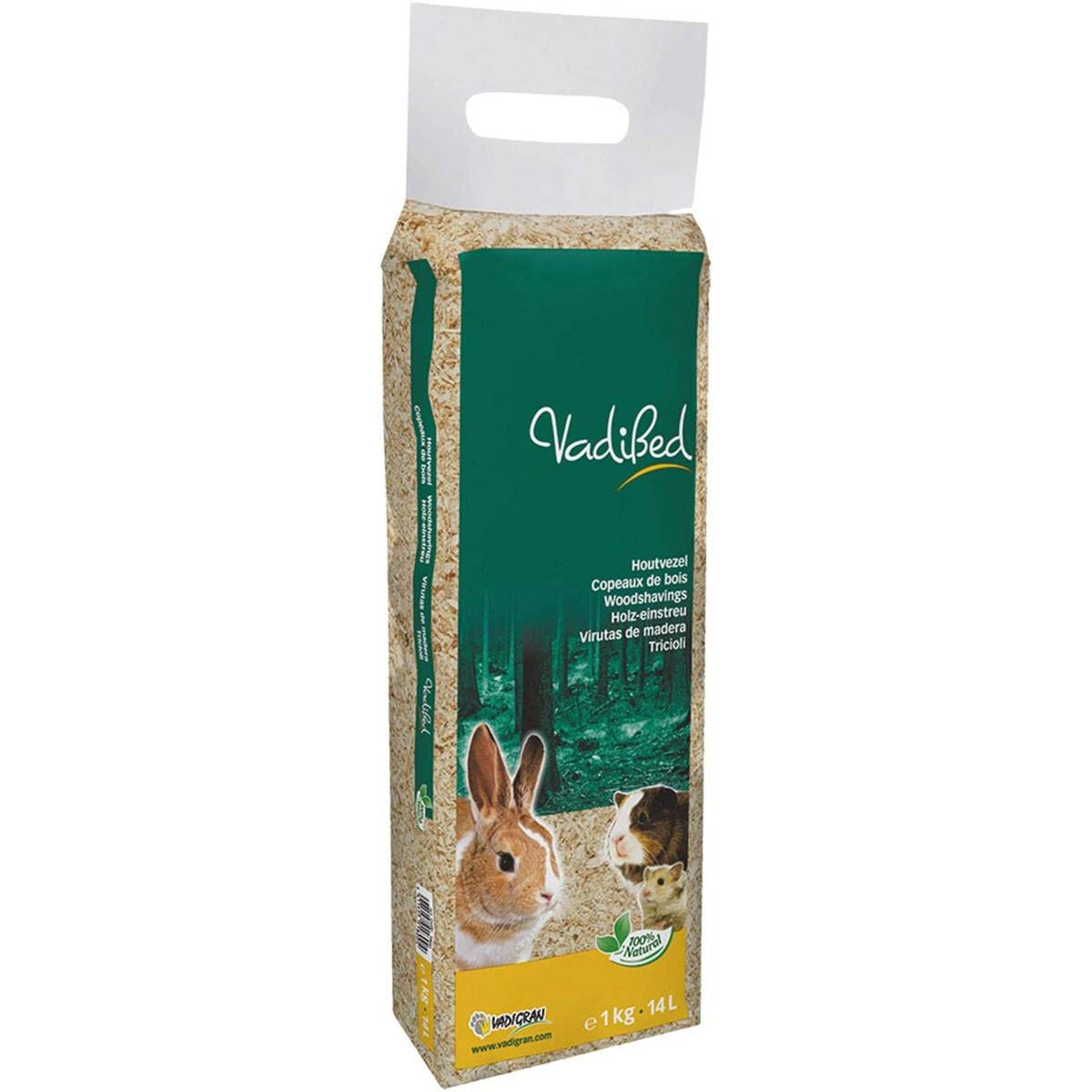 Litière pour Rongeurs copeaux de bois VADIBED 14L 1kg