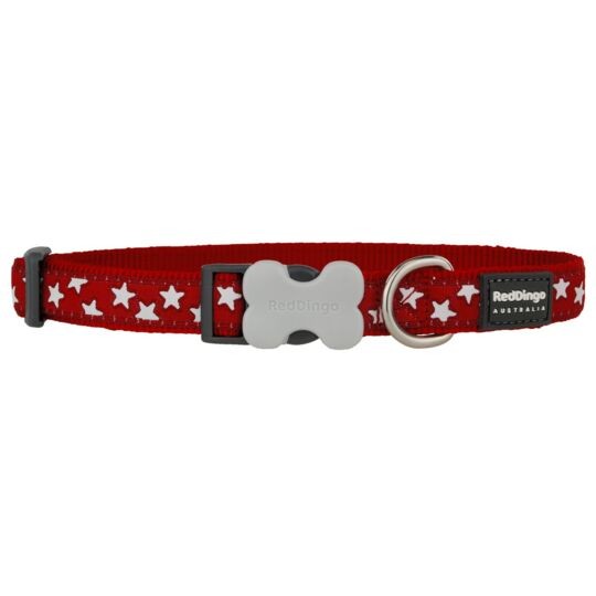 Red Dingo - Collier pour chien rouge a etoiles