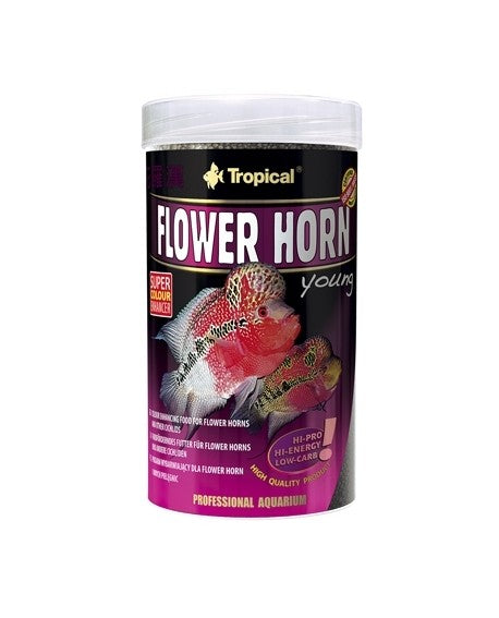 Tropical Flower Horn young Nourriture pour poissons clichidés 250mL