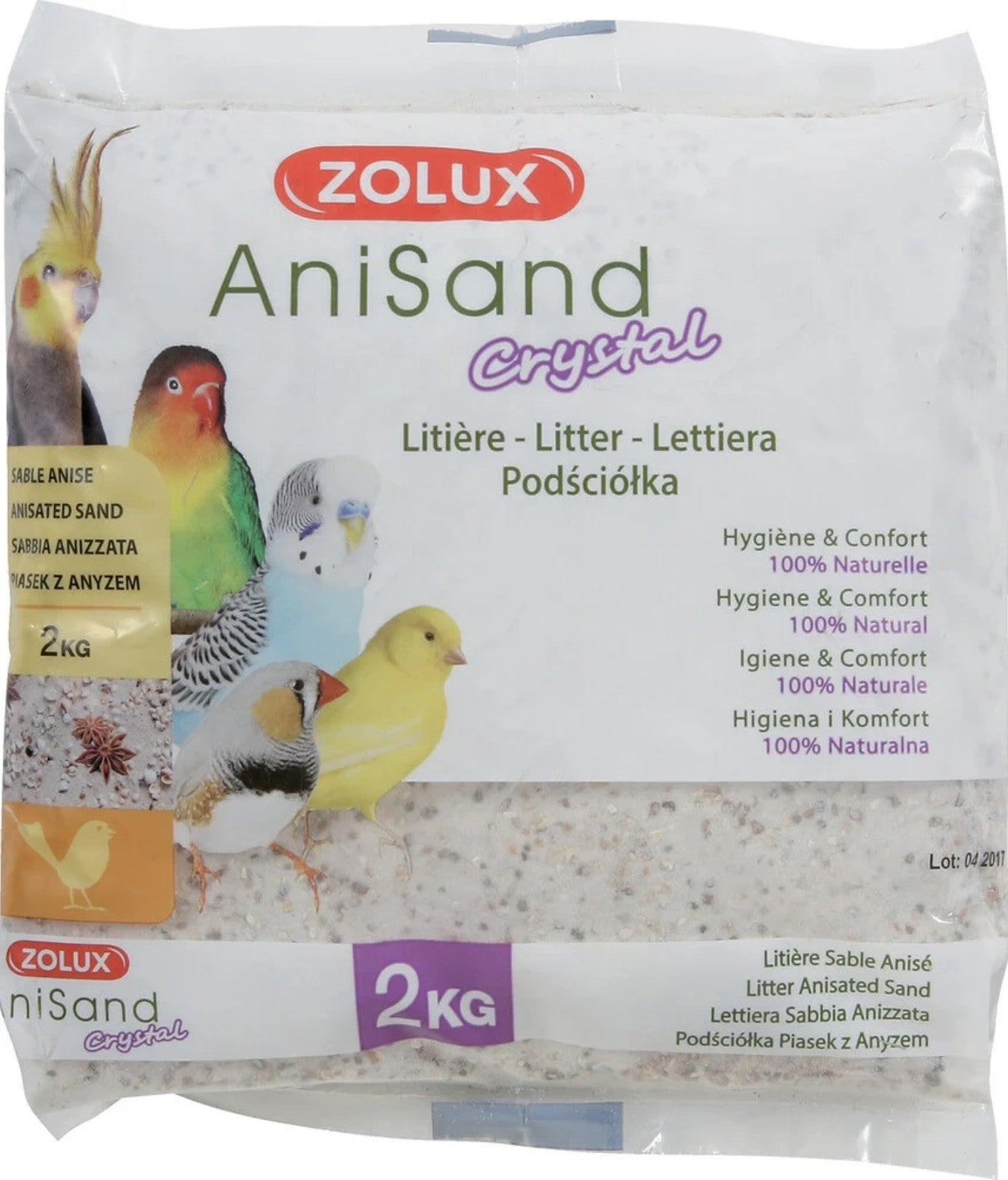 Zolux Anisand Crystal Litière de sable pour oiseaux