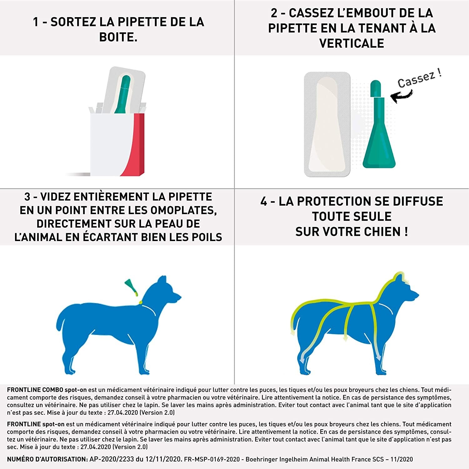 Frontline SpotOn Pipettes antiparasitaires pour chiens
