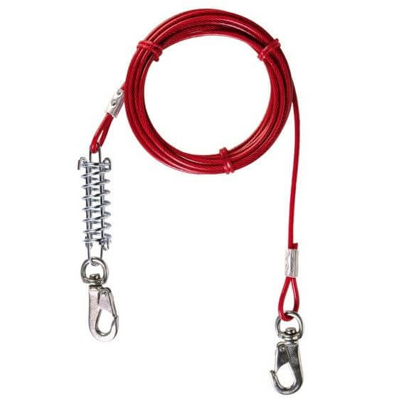 Chaine d'attache avec amortisseur a ressort pour chien