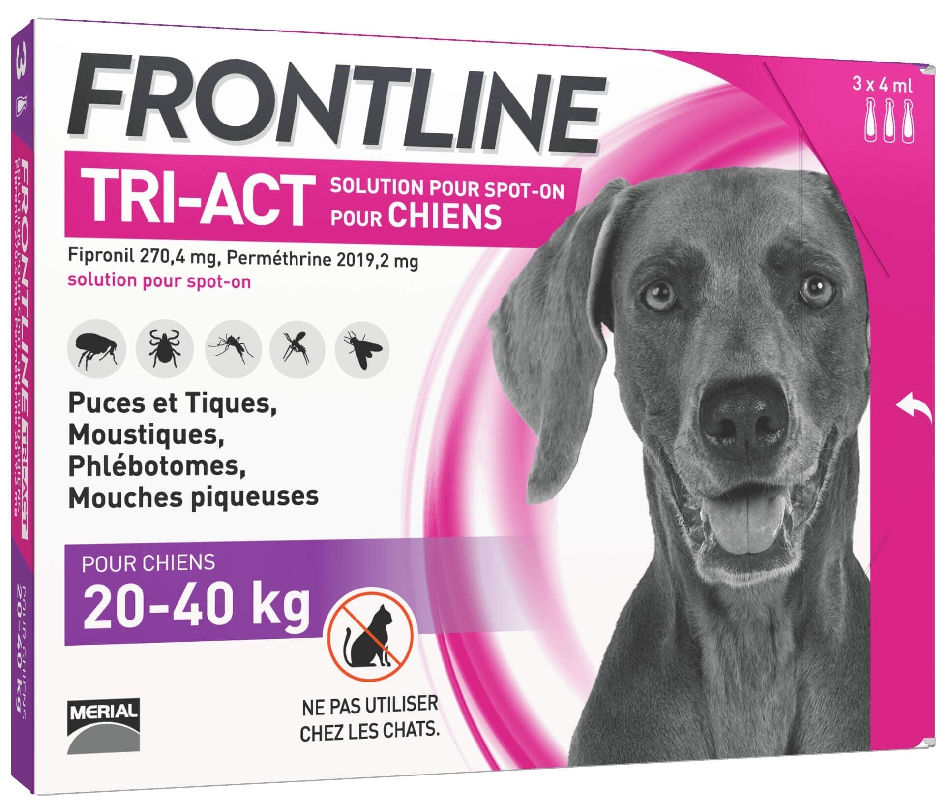 Frontline Tri-act - Pipettes antiparasitaires pour chiens