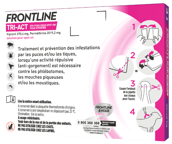 Frontline Tri-act - Pipettes antiparasitaires pour chiens