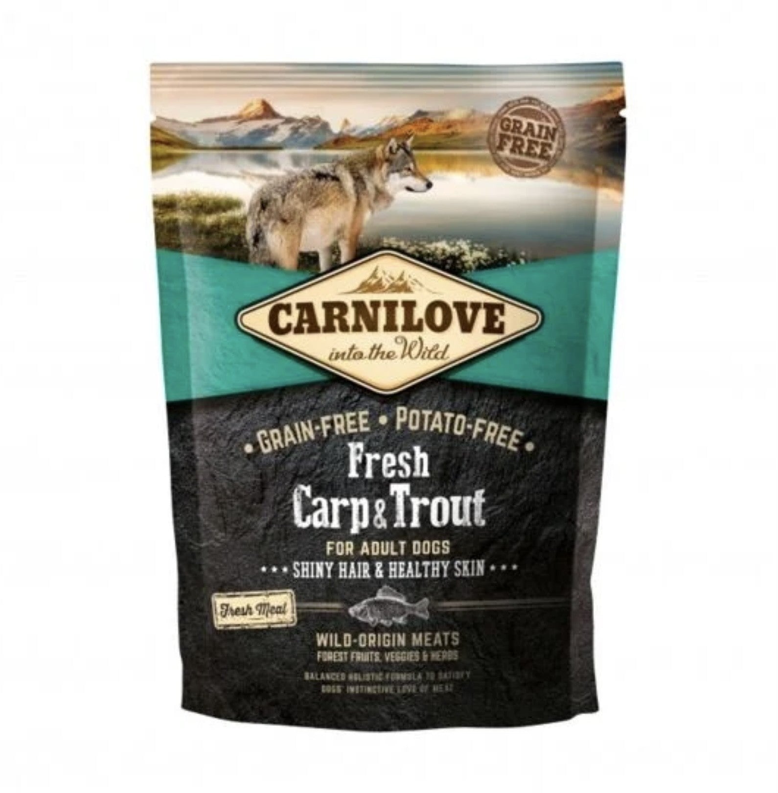 Carnilove - Croquettes pour chiens sans cereales - Carpe et truite fraiches