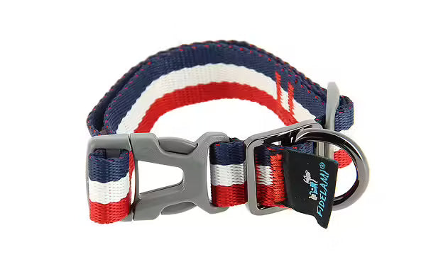COLLIER BLEU BLANC ROUGE 28-45CM