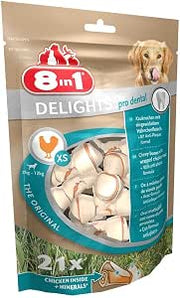 8in1 - Chien - Os à macher Dental Delight - Taille XS - Par 21