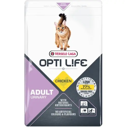 VERSELE LAGA Opti Life Urinary Dry Cat Food - Food for Adults Cats - No Grain - With Chicken - 2.5 kg