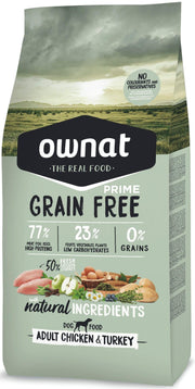 Ownat Grain Free Prime adult chicken and turkey croquettes pour chien