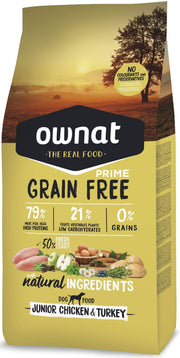 Ownat Grain Free Prime junior chicken and turkey croquettes pour chien