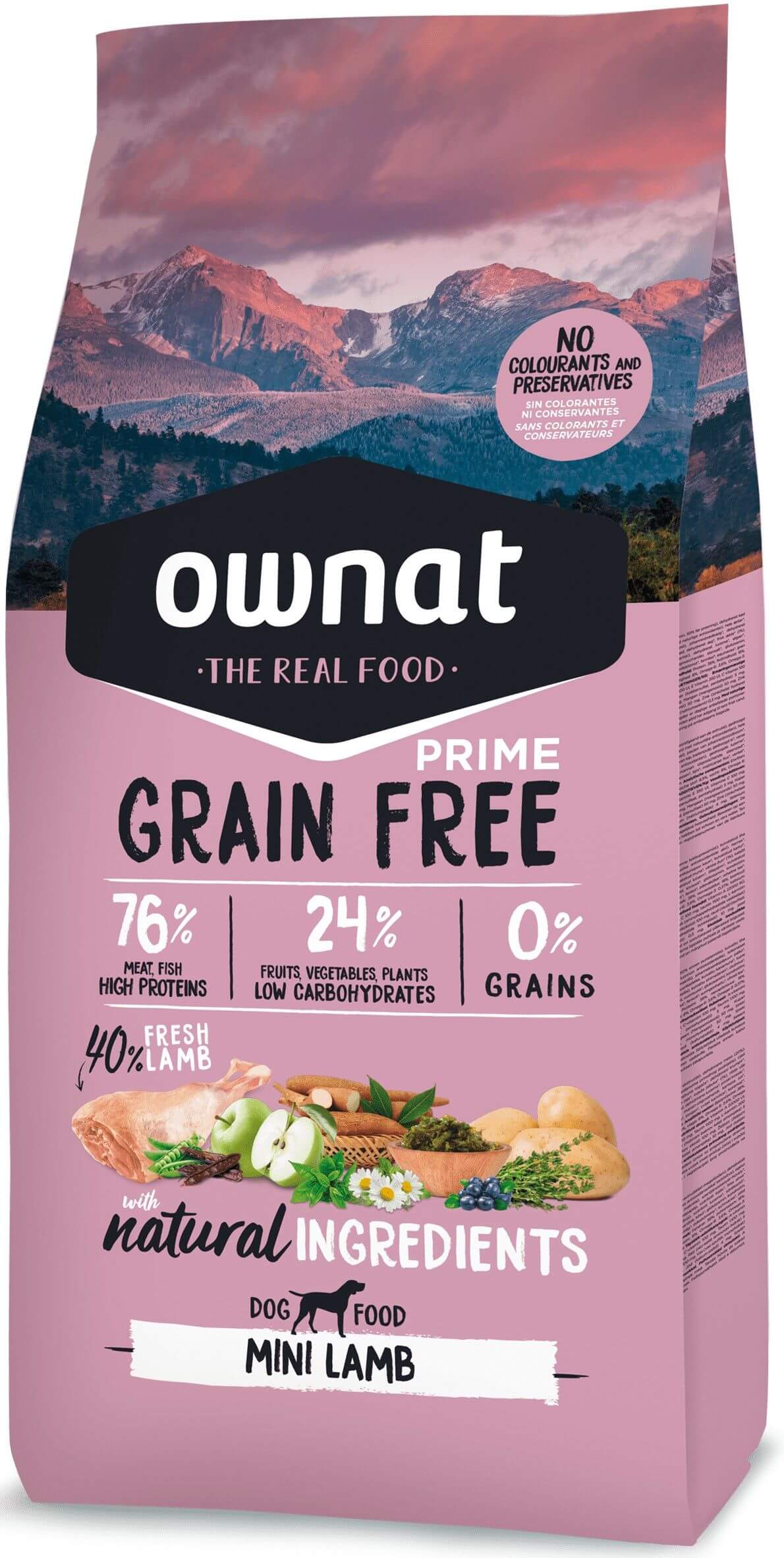 Ownat Grain Free Prime mini lamb croquettes pour chien