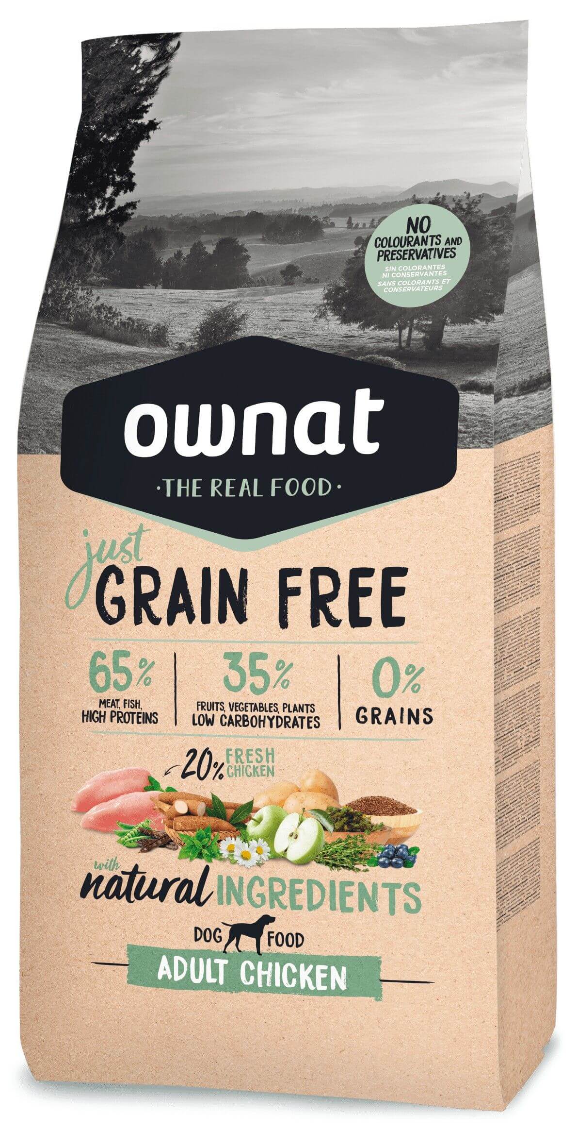Ownat Grain Free Just adult chicken croquettes pour chien