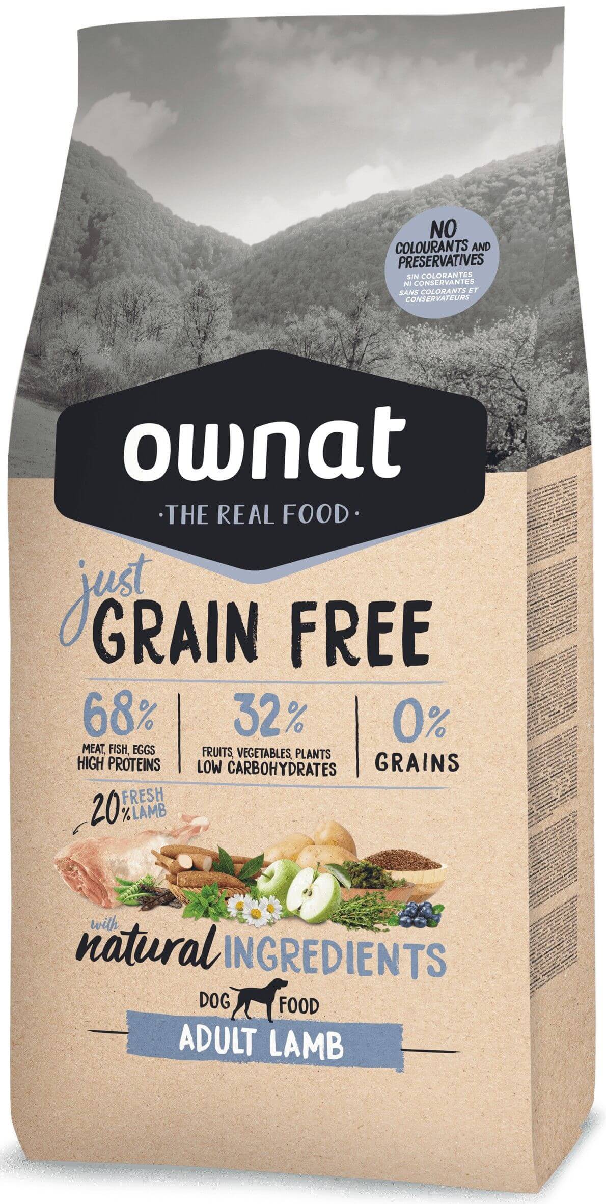 Ownat Grain Free Just adult lamb croquettes pour chien