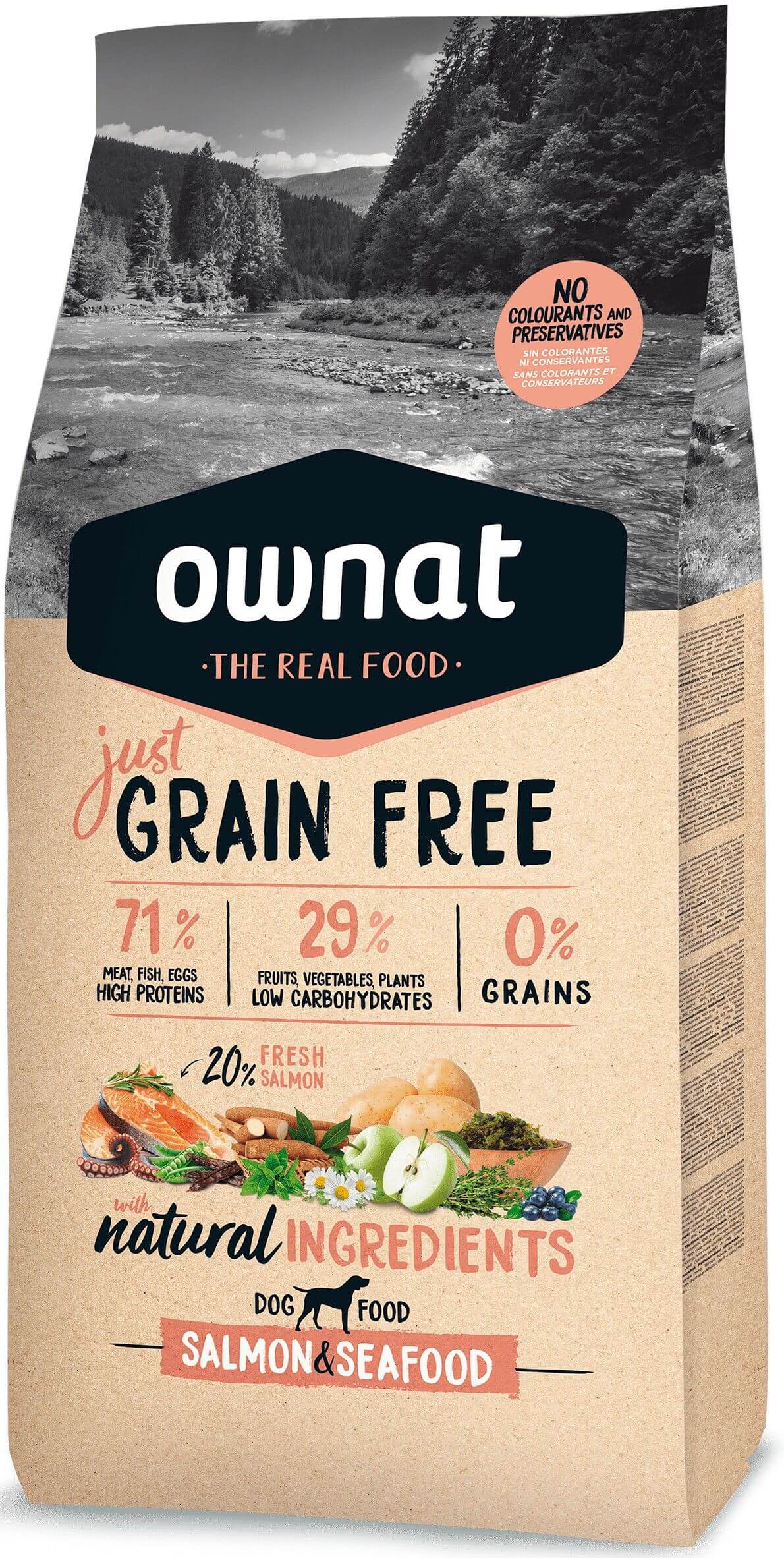 Ownat Grain Free Just Salmon and seafood croquettes pour chien