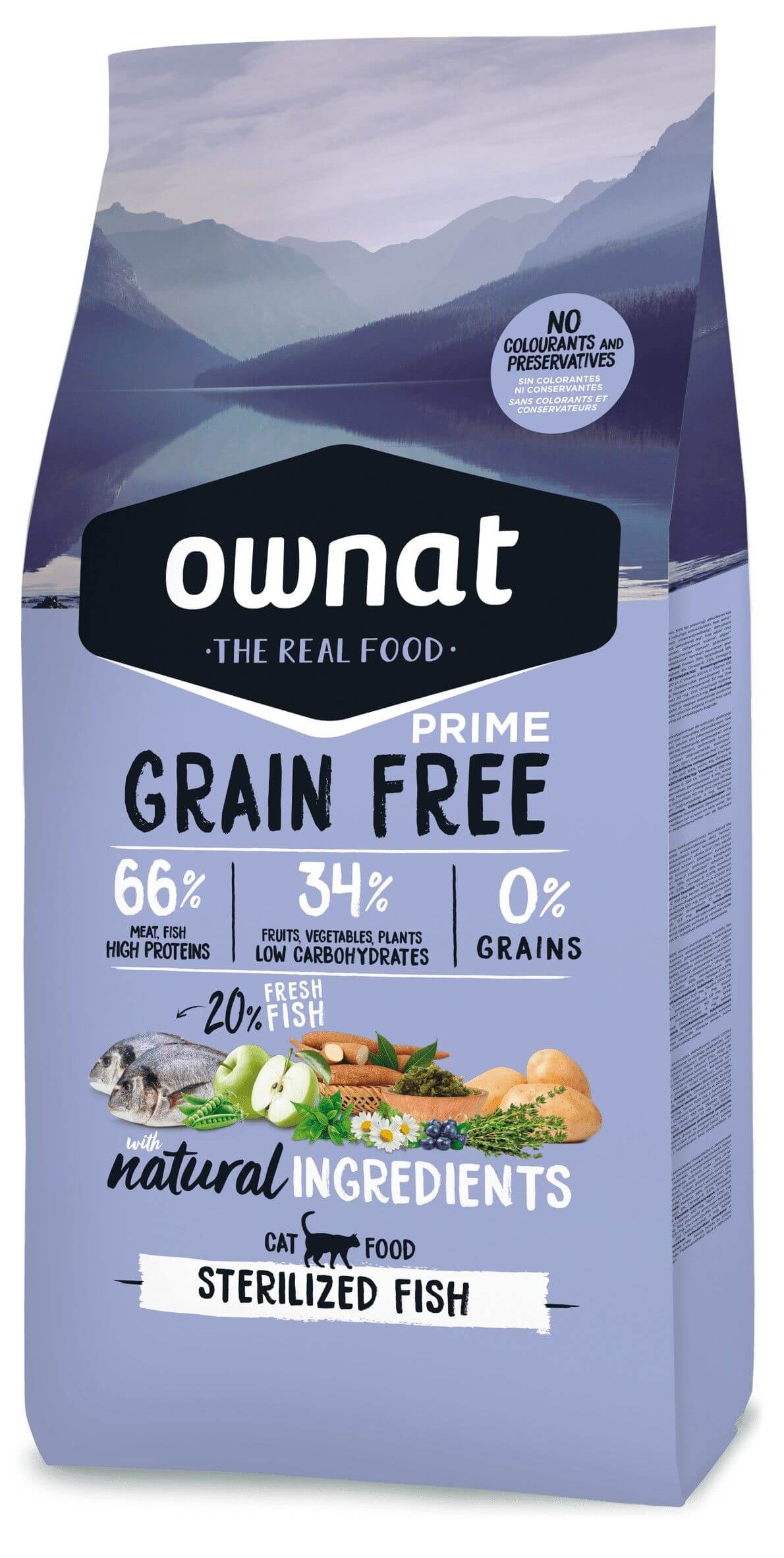 Ownat Grain Free Prime sterilized fish croquettes pour chat sterilise