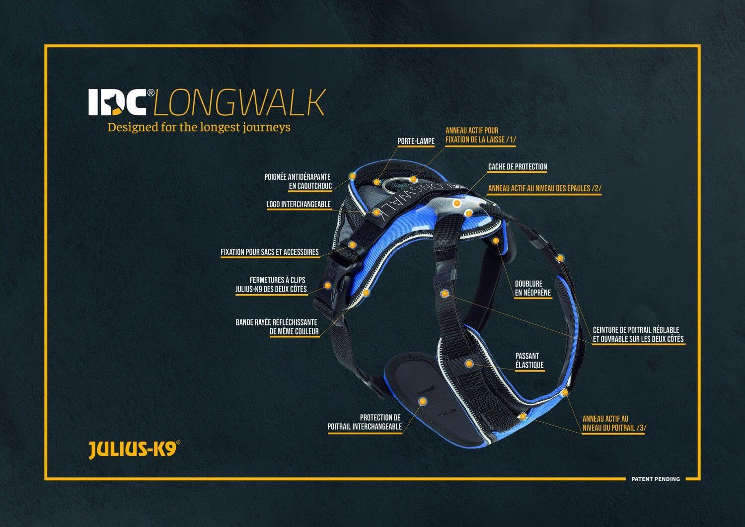 Julius K9 Harnais Longwalk anti microvibrations