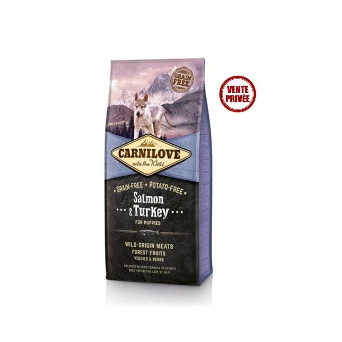 Carnilove Puppy saumon et dinde croquettes pour chiot
