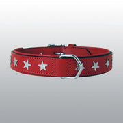 COLLIER CUIR ROUGE ETOIL.20MM 33-37