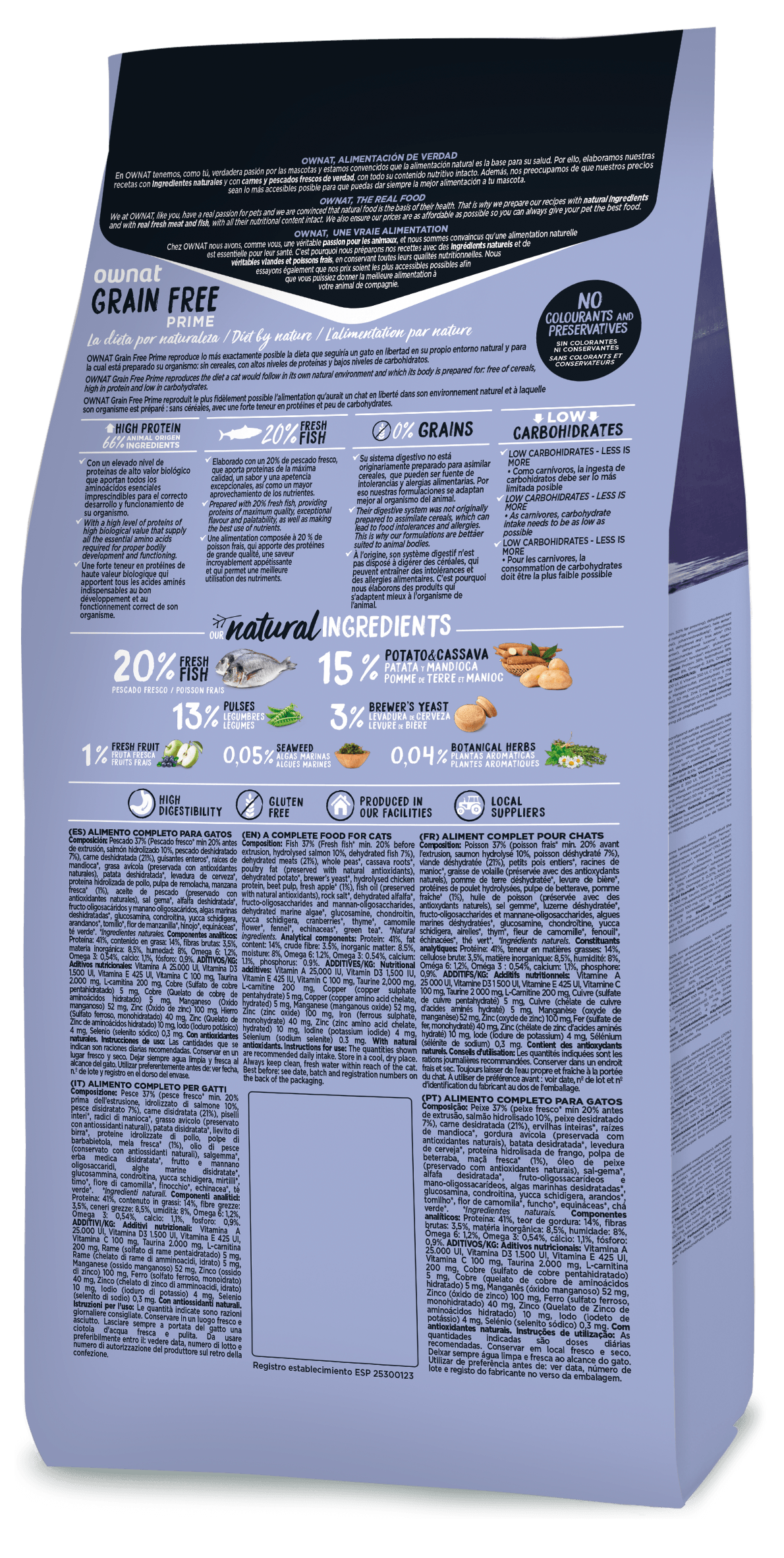 Ownat Grain Free Prime sterilized fish croquettes pour chat sterilise