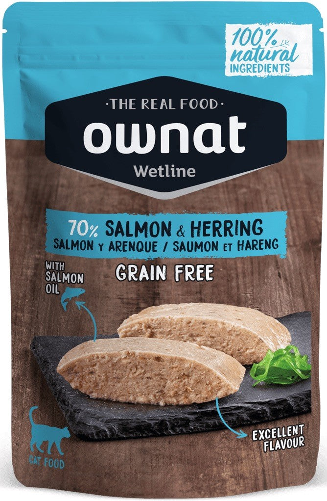 Ownat Grain Free Prime sachet chat saumon et hareng