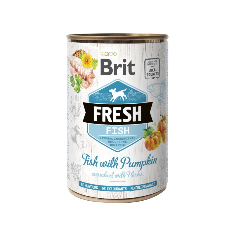 Brit Fresh Poisson & Citrouille en Boîte - Pâtée pour chien