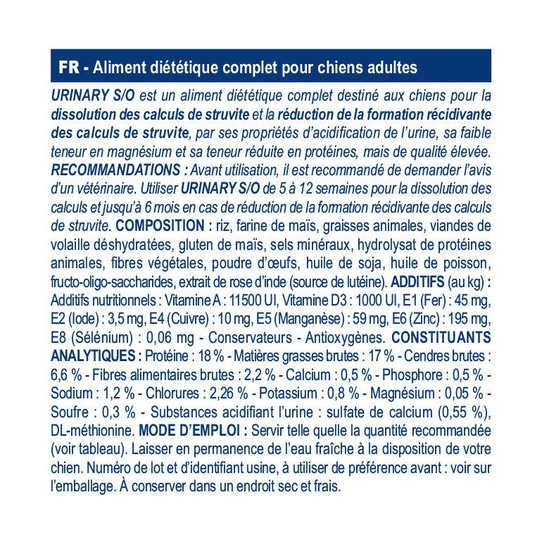 Royal Canin Veterinary Urinary S/O - Aliment pour chien