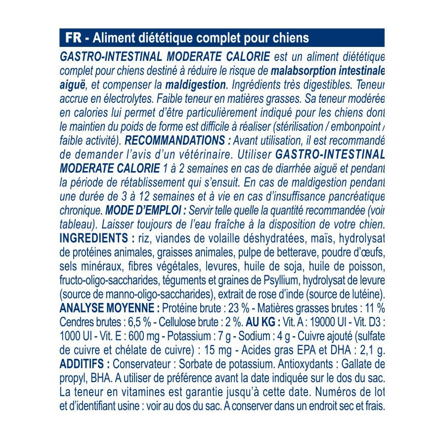Royal Canin Veterinary Gastro Intestinal Moderate Calorie