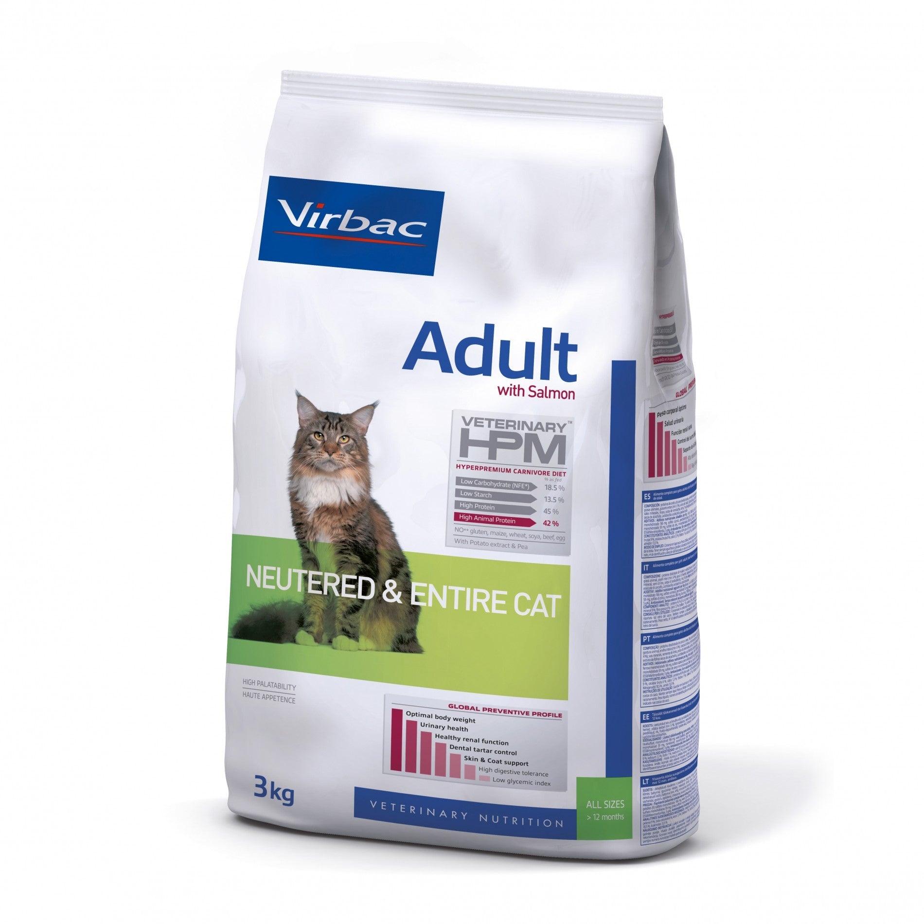 VIRBAC Veterinary HPM Adult with salmon Neutered & Entire Cat