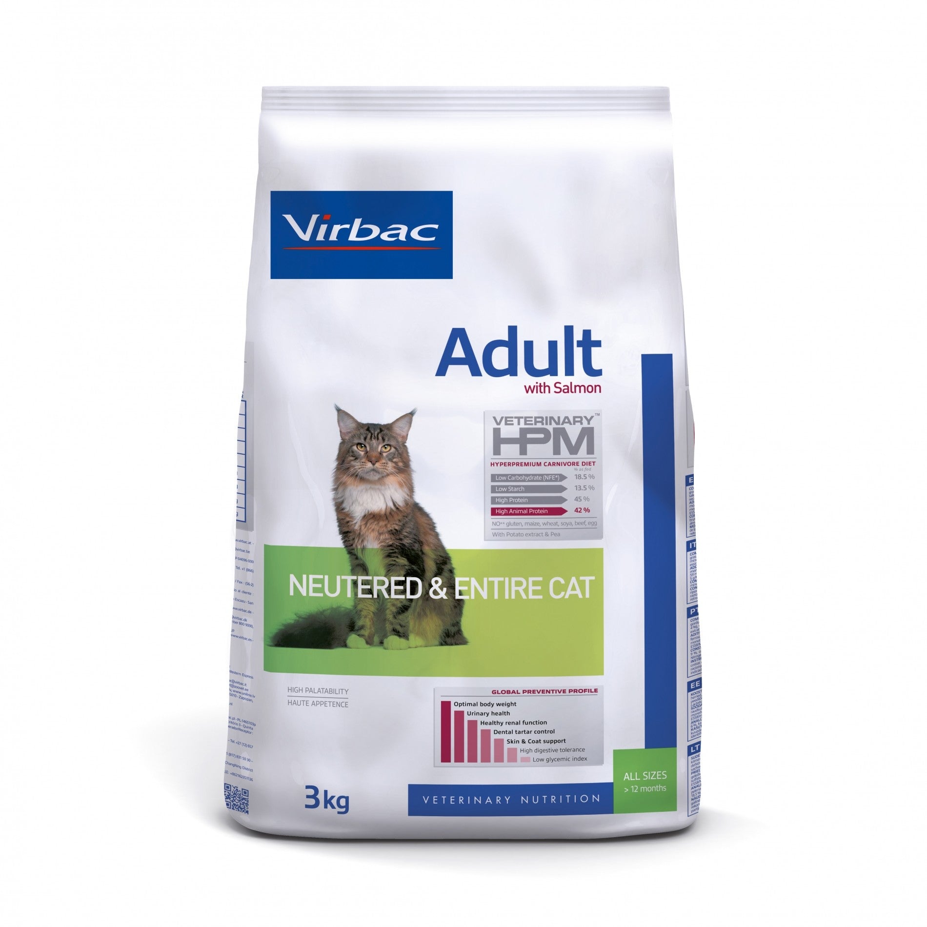 VIRBAC Veterinary HPM Adult with salmon Neutered & Entire Cat