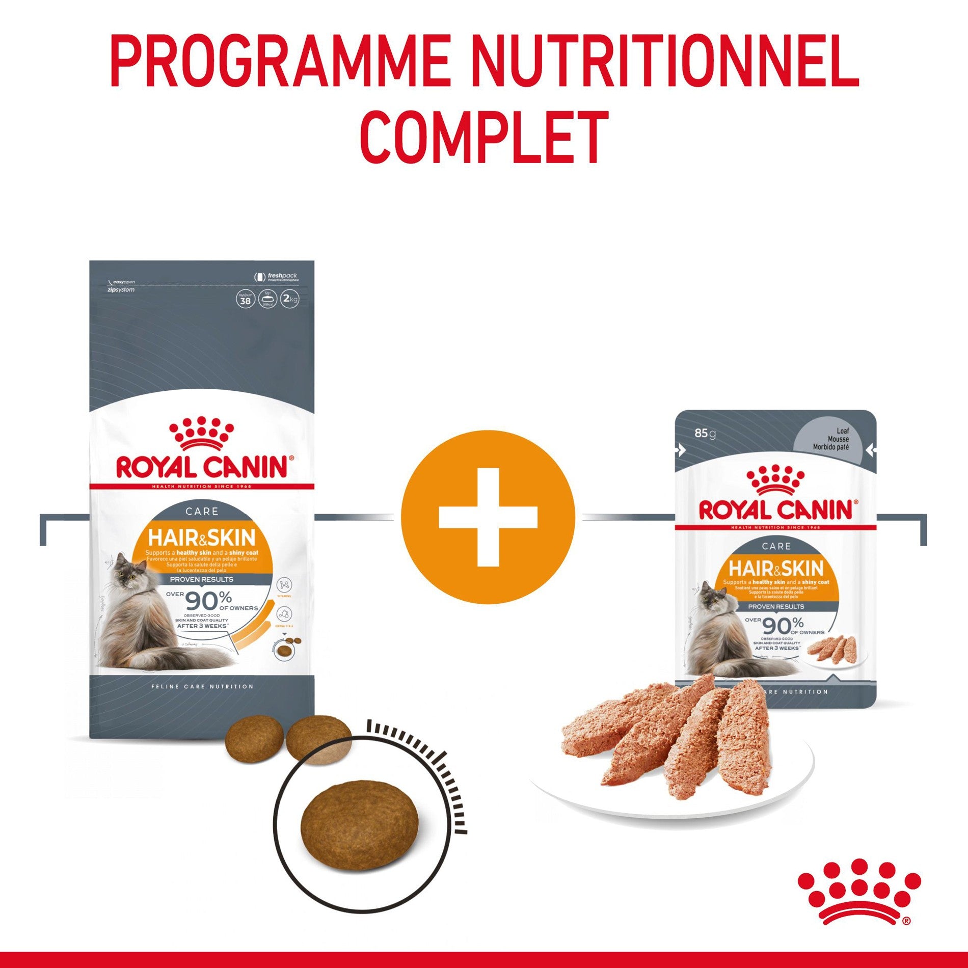 ROYAL CANIN Hair & Skin Care en Mousse – Pâtée pour chat