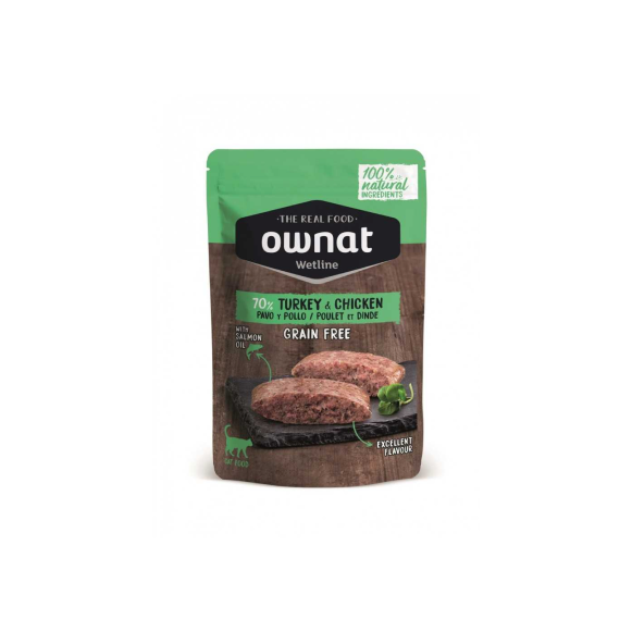 Ownat Grain Free Prime sachet chat dinde et poulet