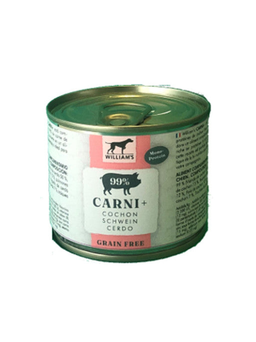 WILLIAM'S Carni+ Pâtée pour chien  au Cochon DLUO coute et dépassée
