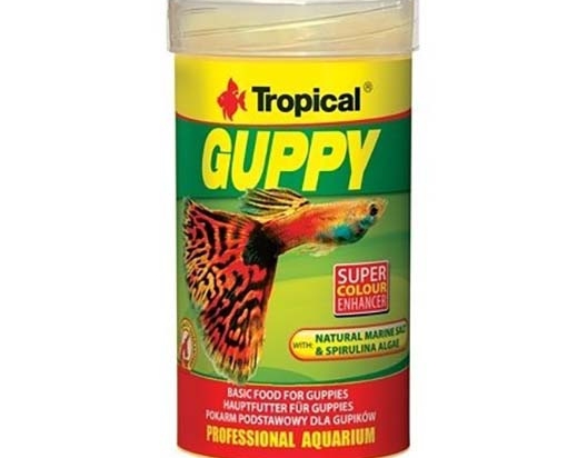 Tropical Guppy Nourriture flocons pour poissons Guppy et vivipares 100ml