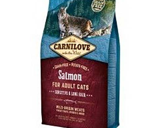 Carnilove Saumon croquettes pour chat sensible ou à poils longs