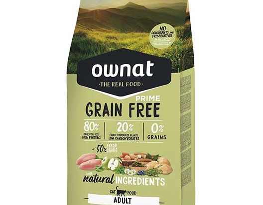 Ownat Grain Free Prime adult chicken and turkey croquettes pour chat