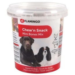 Friandises pour chien Chew'n'snack mini bones mix 500g