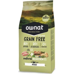Ownat Grain Free Prime adult chicken and turkey croquettes pour chat